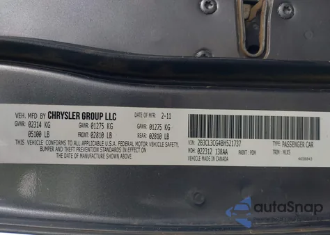 2011 Dodge Charger from USA, damaged, VIN 2B3CL3CG4BH521737